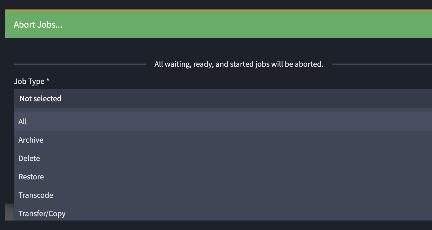 Abort Jobs by Type